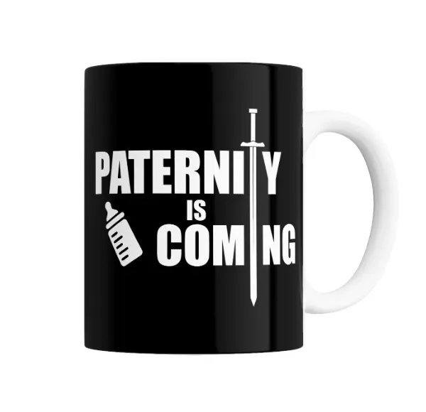 Taza de Cerámica Paternity is Coming Bebé y Espada