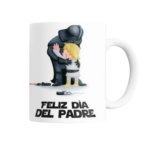 Taza de Cerámica Star Wars Darth Vader abrazando a Luke Feliz Día del Padre