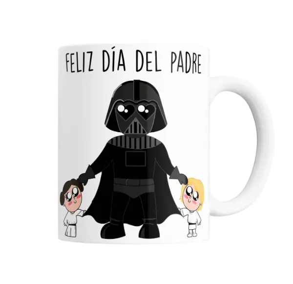 Taza de Cerámica Star Wars Darth Vader con Leia y Luke Feliz Día del Padre