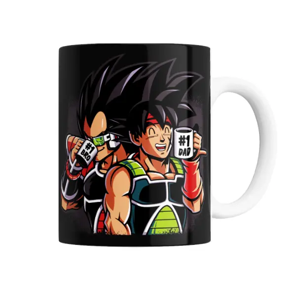 Taza de Cerámica Dragon Ball Bardock y Raditz #1 Dad y #1 Bro
