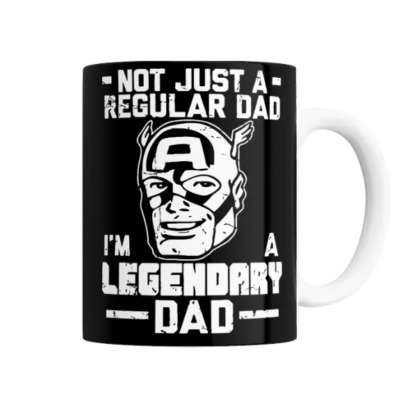 Taza de Cerámica Capitán América Not Just a Regular Dad Legendary Dad