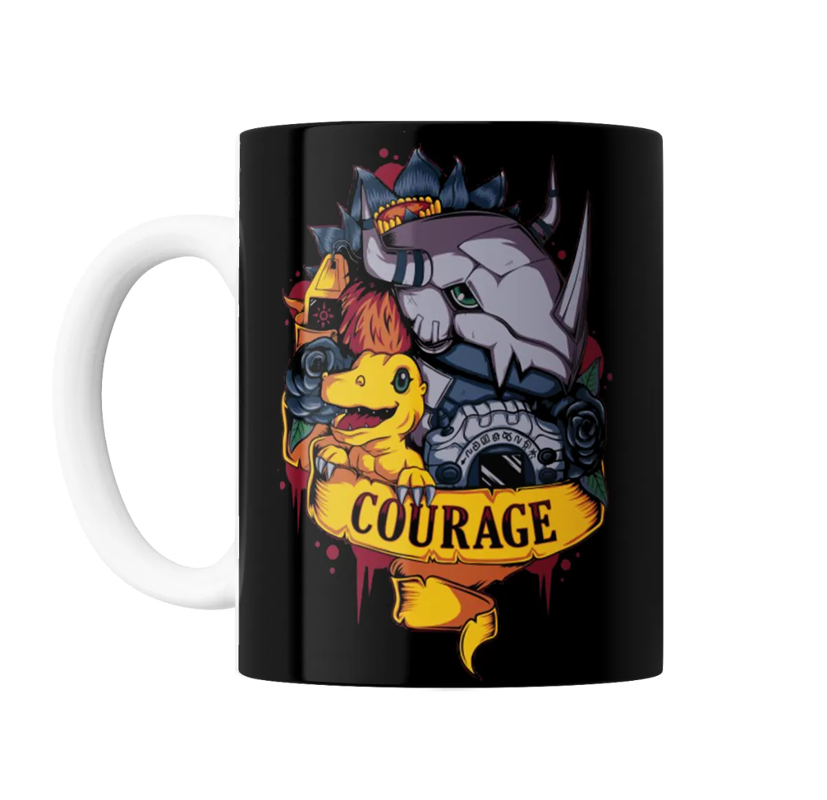 Taza de Cerámica Digimon Courage Agumon y Garurumon - vista 2