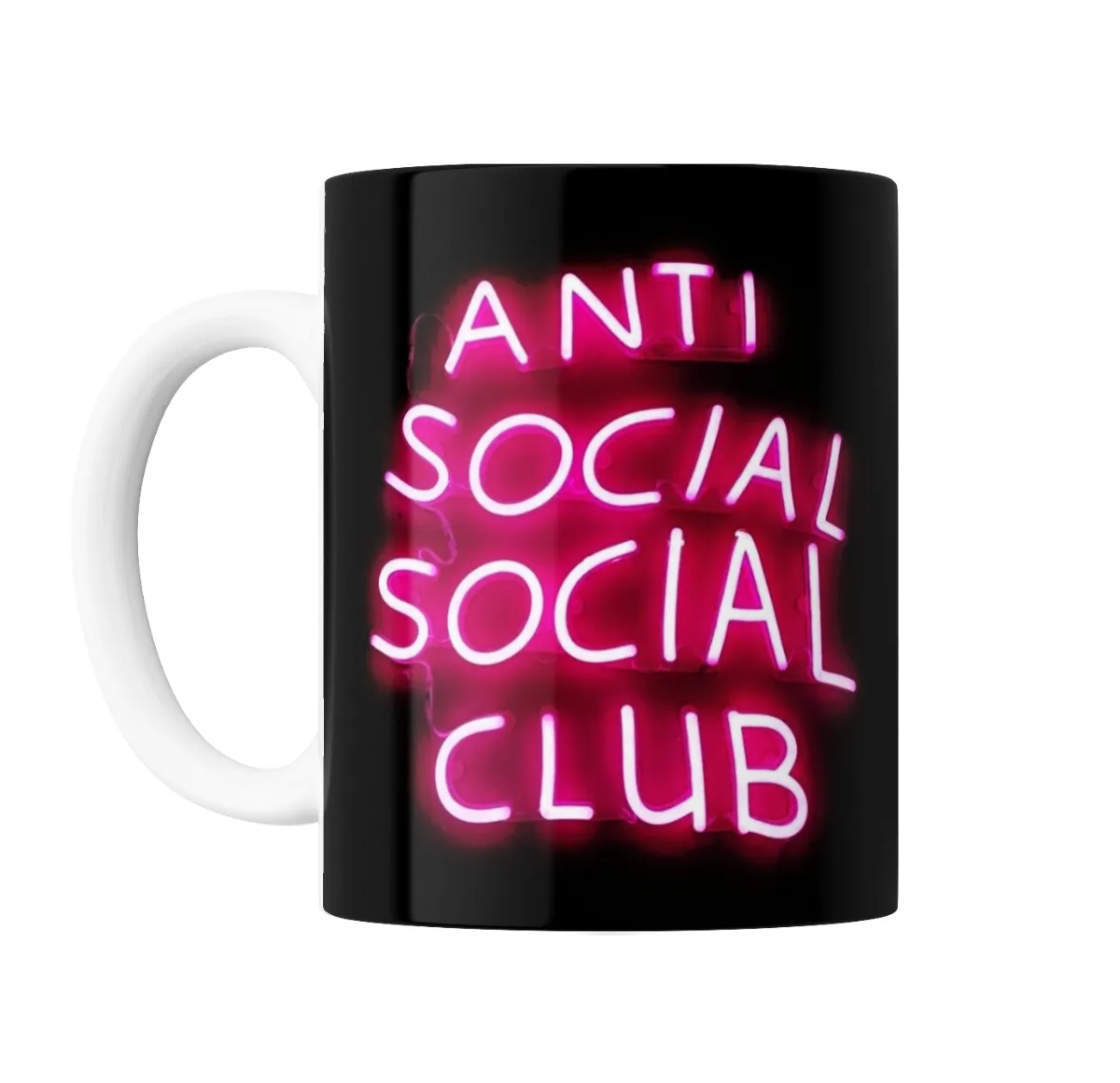 Taza de Cerámica Anti Social Social Club Neón Rosa - vista 2