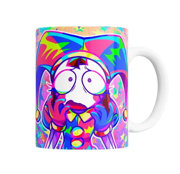 Taza de Cerámica Digital Circus Pomni Sorprendida Colores Pop