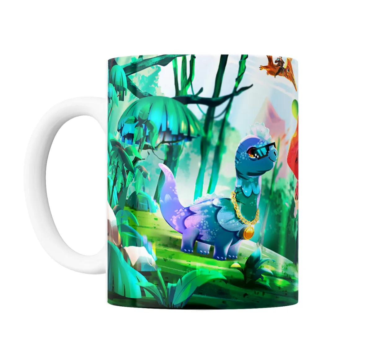 Taza de Cerámica Dinosaurios Jungla Cool con Cadenas y Gorra - vista 2