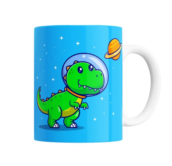 Taza de Cerámica Dinosaurio Astronauta Espacio