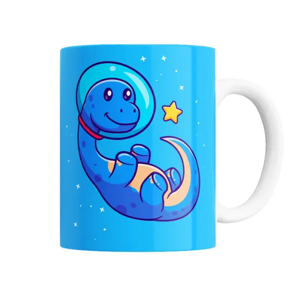 Taza de Cerámica Dinosaurio Astronauta Espacial