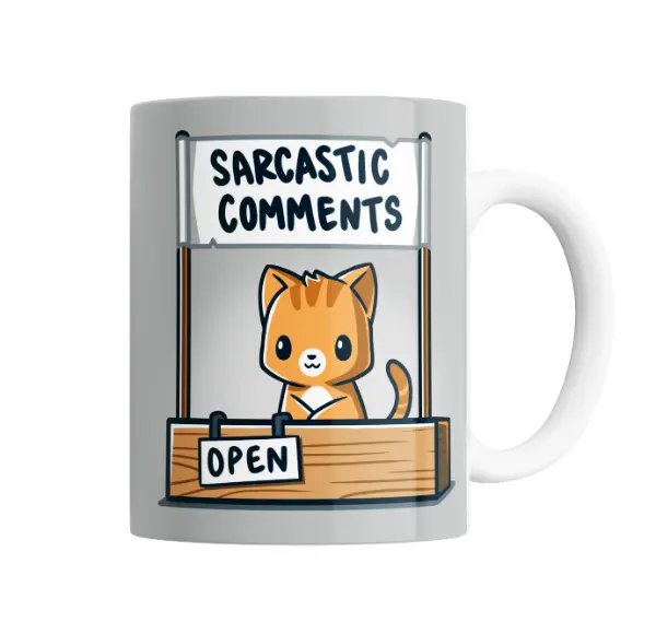 Taza de Cerámica Gatito Sarcastic Comments