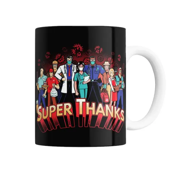 Taza de Cerámica Super Thanks Trabajadores Esenciales