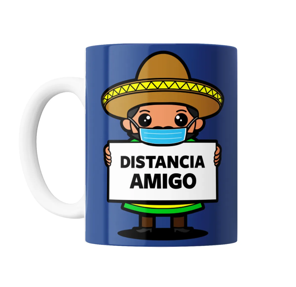 Taza de Cerámica Distancia Amigo Mexicano con Barbijo - vista 2