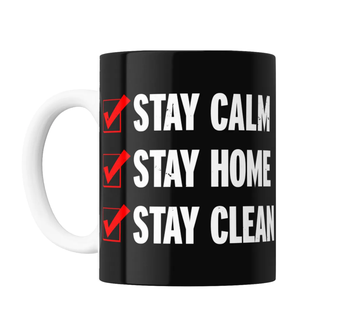 Taza de Cerámica Stay Calm Stay Home Stay Clean - vista 2