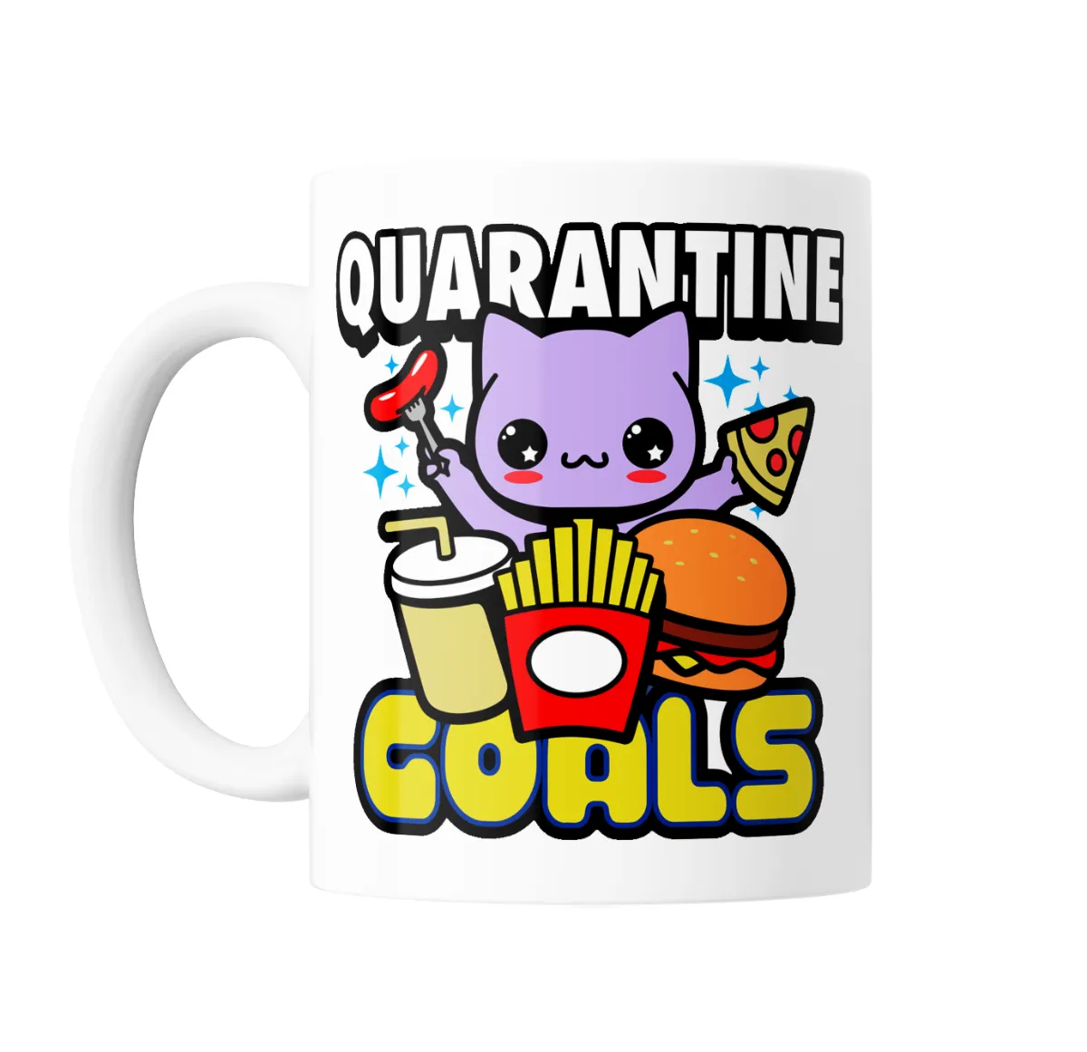 Taza de Cerámica Quarantine Goals Gatito Comida Rápida - vista 2