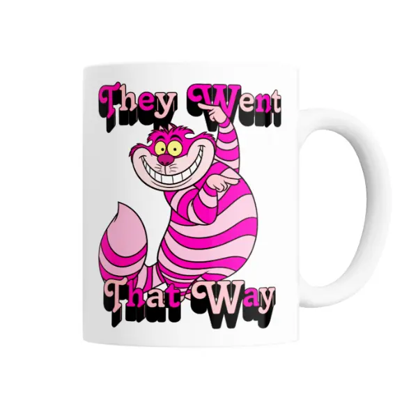 Taza de Cerámica Alicia Gato de Cheshire They Went That Way