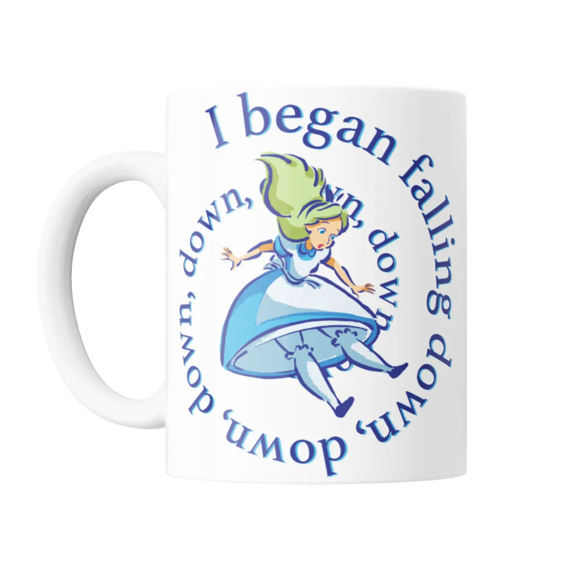 Taza de Cerámica Alicia en el País de las Maravillas Cayendo - vista 2