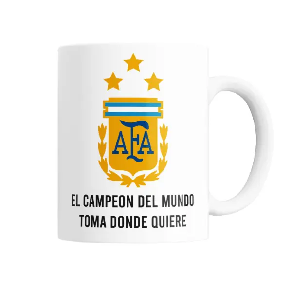 Taza de Cerámica Selección Argentina Escudo AFA Campeón del Mundo