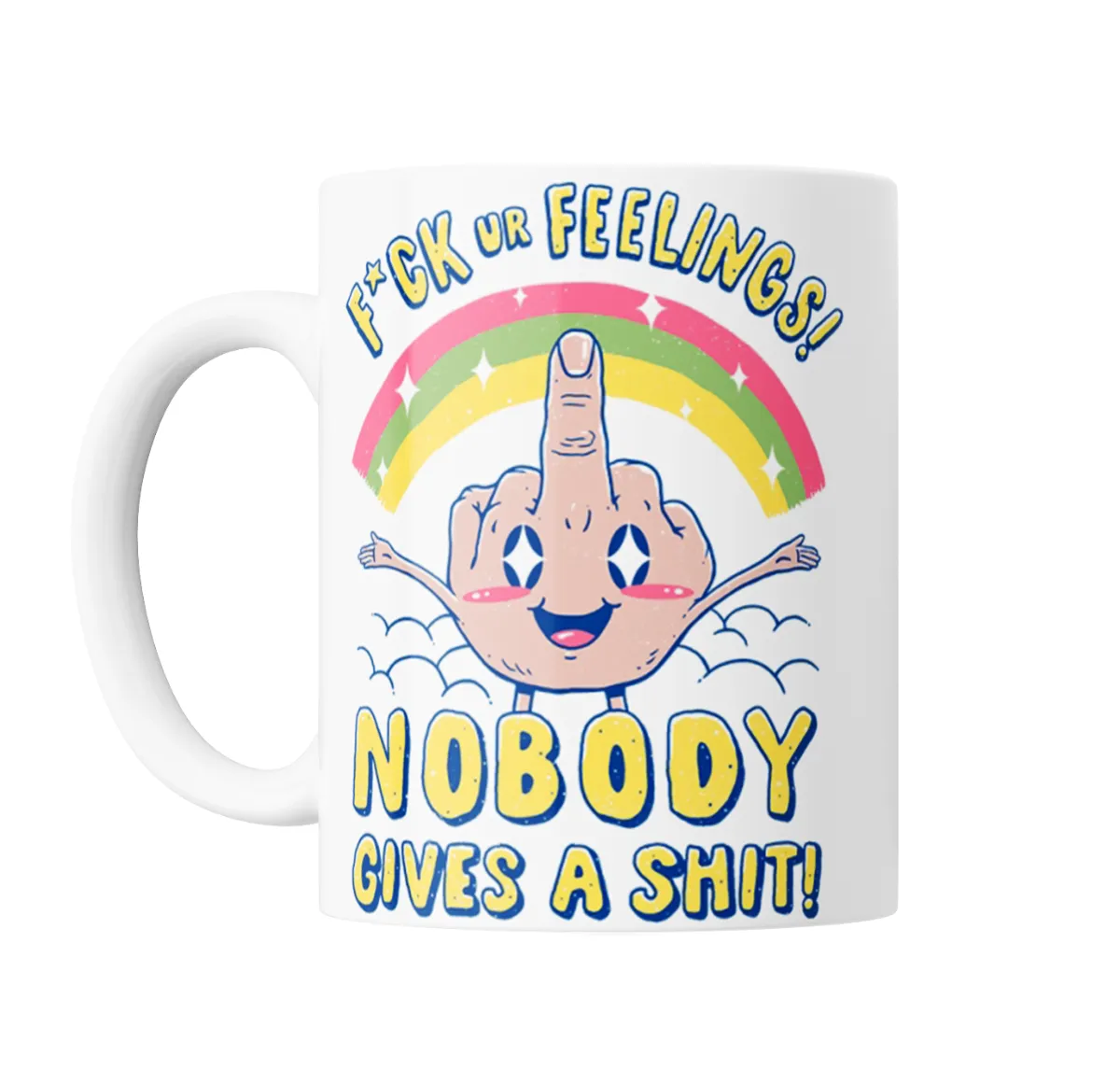 Taza de Cerámica F*ck ur Feelings Nobody Gives a Shit Arcoíris - vista 2