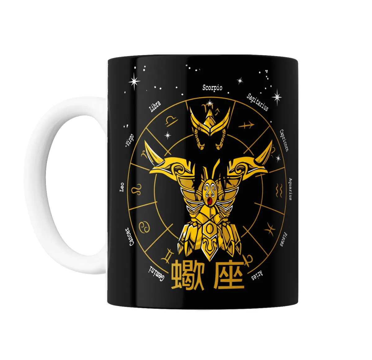 Taza de Cerámica Caballeros del Zodiaco Shun Andrómeda con Flores - vista 2