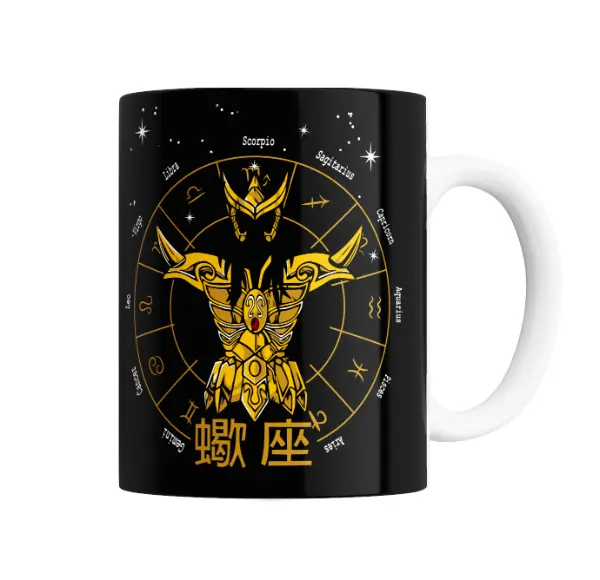 Taza de Cerámica Caballeros del Zodiaco Shun Andrómeda con Flores