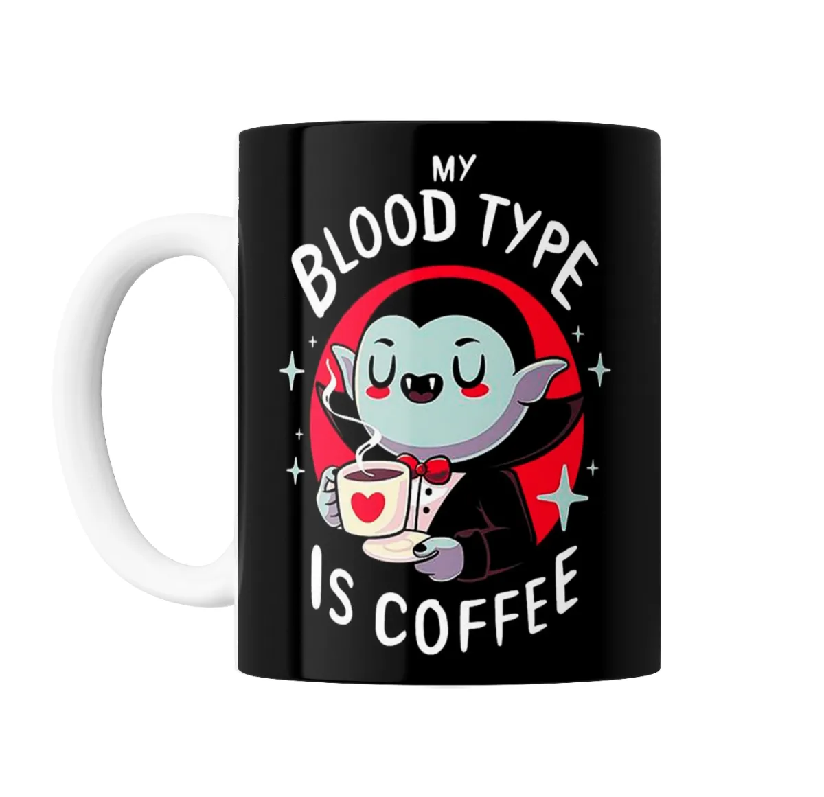 Taza de Cerámica Dracula Vampiro Tomando Café - vista 2