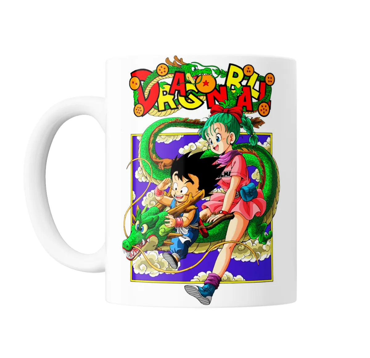 Taza de Cerámica Dragon Ball Goku Kid y Bulma con Shenron - vista 2