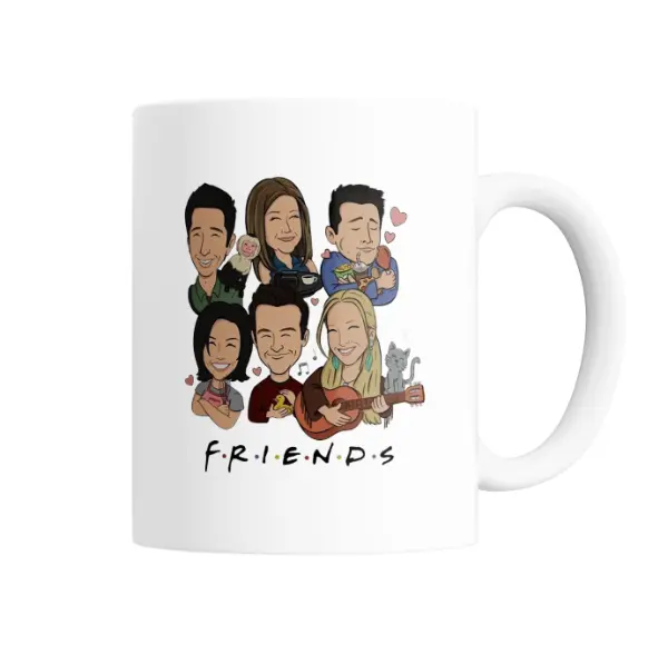 Taza de Cerámica Friends Personajes Chopp Esmerilado