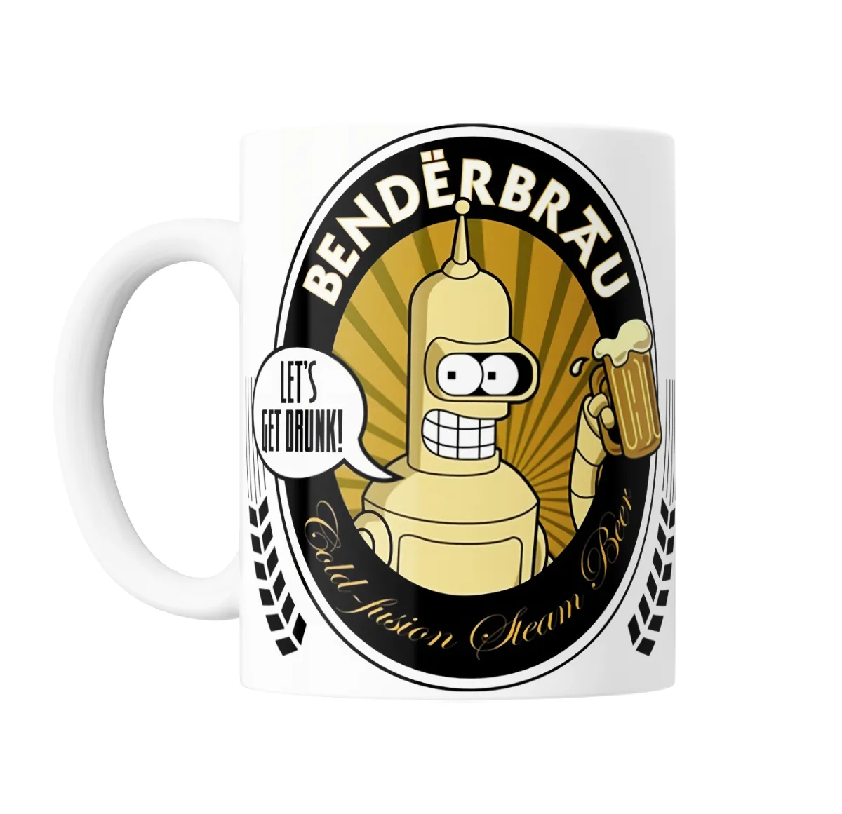 Taza de Cerámica Futurama Bender Benderbräu Cerveza - vista 2