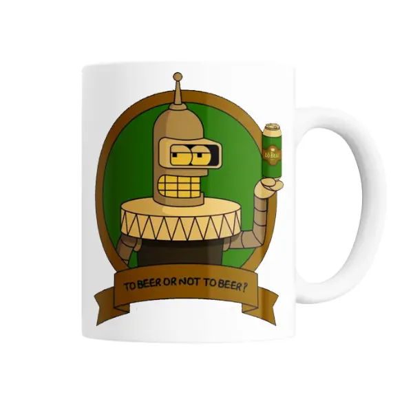 Taza de Cerámica Futurama Bender To Beer or Not To Beer