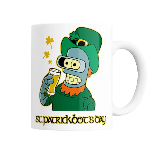 Taza de Cerámica Futurama Bender St. Patrick's Day