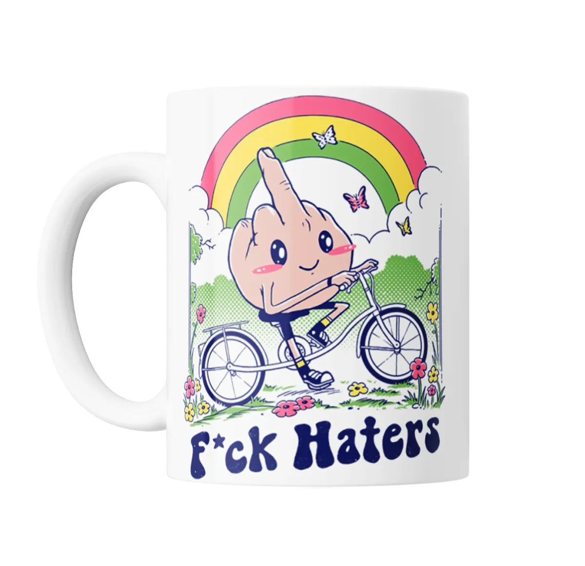 Taza de Cerámica Antisocial F*ck Haters Dedo Medio en Bicicleta - vista 2
