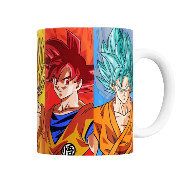 Taza de Cerámica Dragon Ball Goku Versiones Fases
