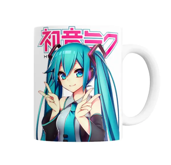 Taza de Cerámica Hatsune Miku Pose Victoria