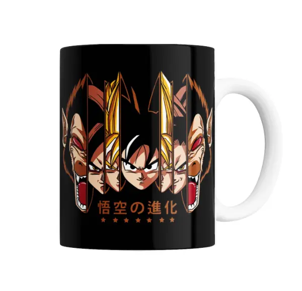 Taza de Cerámica Dragon Ball Evolución de Goku Oozaru Super Saiyan