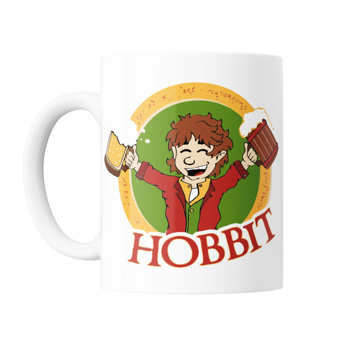 Taza de Cerámica Hobbit Bilbo con Chopp y Pan - vista 2