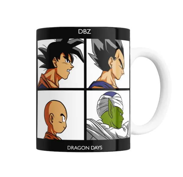 Taza de Cerámica Dragon Ball Goku Vegeta Krillin Piccolo Dragon Days