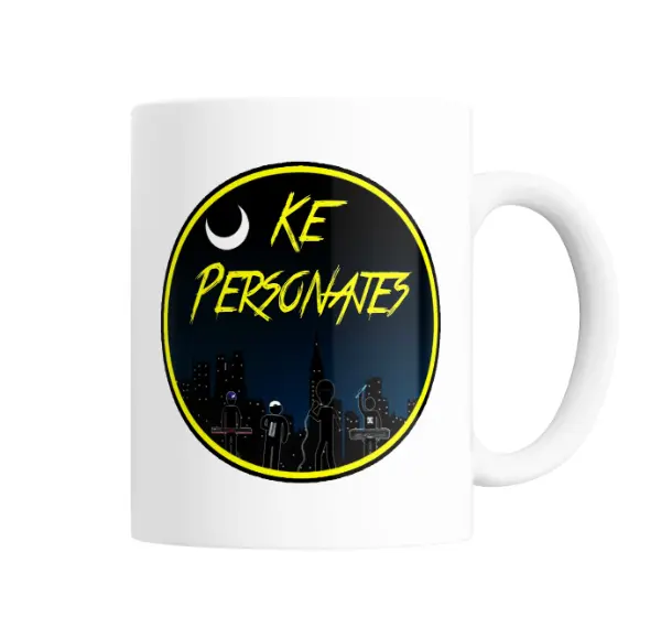 Taza de Cerámica Ke Personajes Logo Ciudad Nocturna
