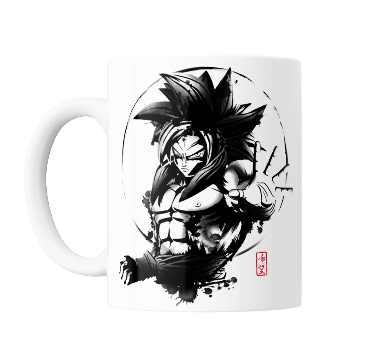 Taza de Cerámica Dragon Ball Goku SSJ4 Estilo Sumi-e - vista 2