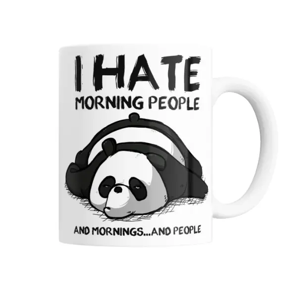 Taza de Cerámica Oso Panda Odio las Mañanas