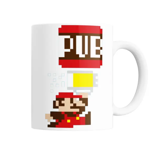 Taza de Cerámica Mario Bros Bloque Pub Cerveza