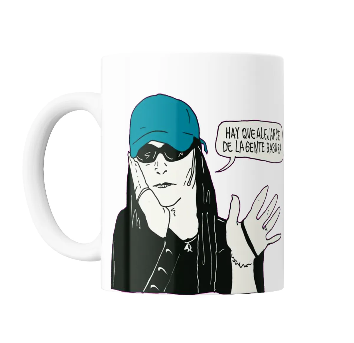 Taza de Cerámica Mala Fama Hay que alejarse de la gente basura - vista 2