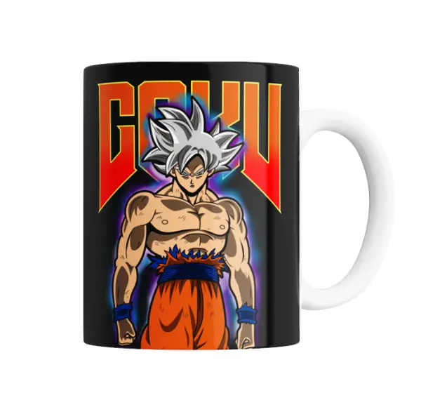 Taza de Cerámica Dragon Ball Goku Ultra Instinto Logo Doom