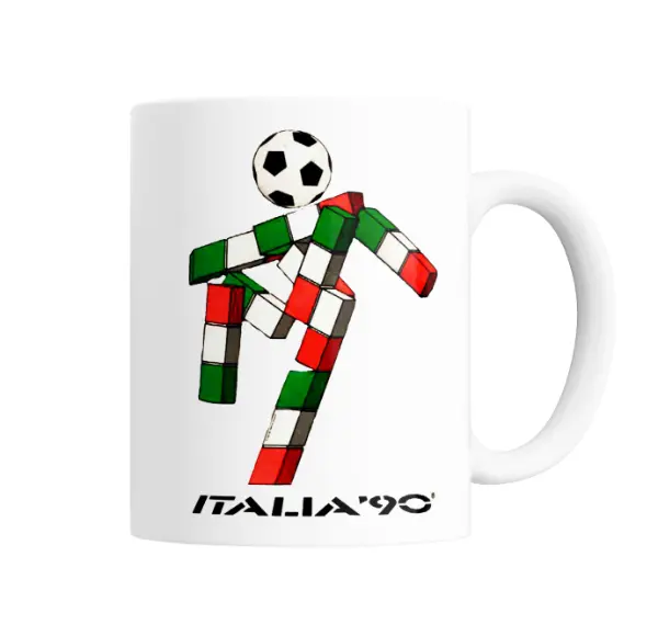 Taza de Cerámica Mundial Italia 90 Mascota Ciao
