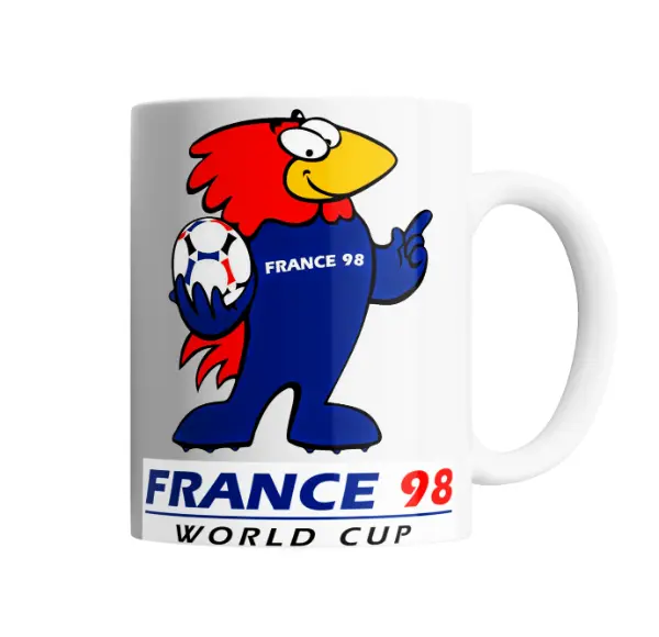 Taza de Cerámica Mundial Francia 98 Mascota Footix