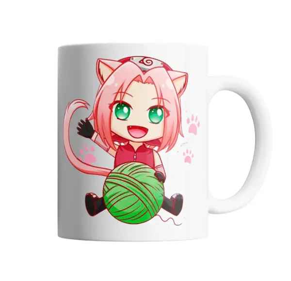Taza de Cerámica Naruto Sakura Chibi Gatita