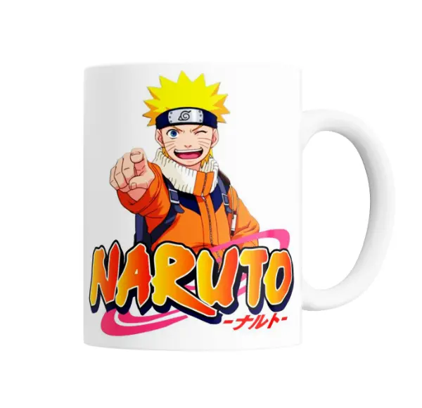 Taza de Cerámica Naruto Uzumaki Sonriendo Logo