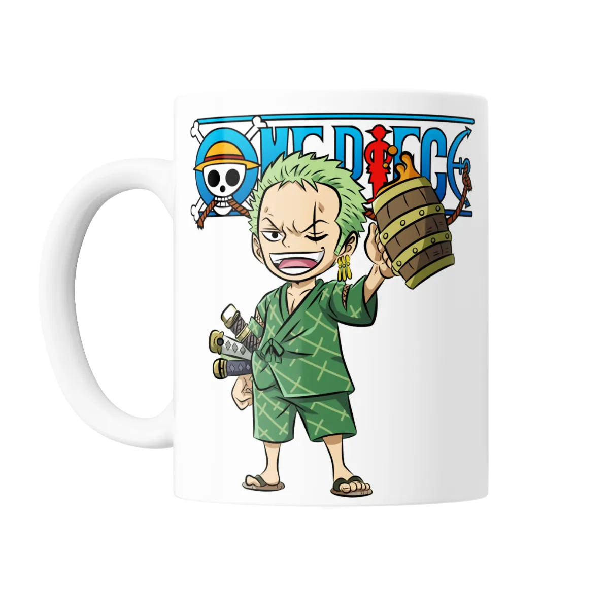 Taza de Cerámica One Piece Zoro Chibi con Barril - vista 2