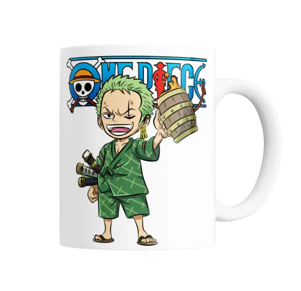 Taza de Cerámica One Piece Zoro Chibi con Barril
