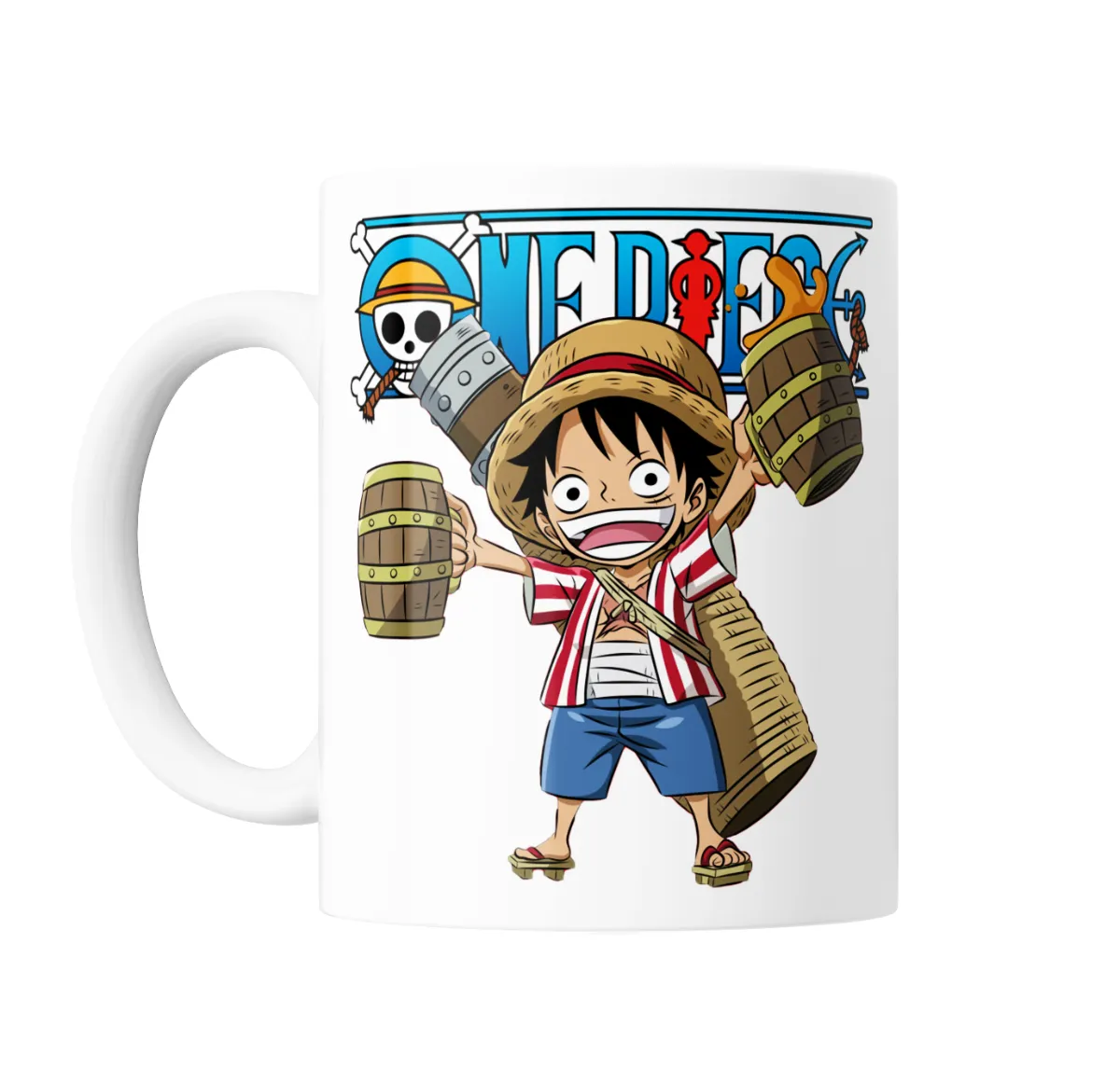 Taza de Cerámica One Piece Luffy Chibi con Barriles - vista 2