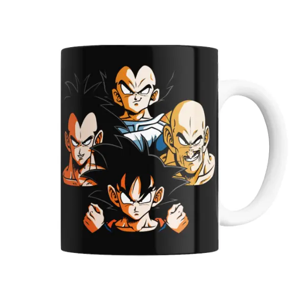 Taza de Cerámica Dragon Ball Saiyajins Goku Vegeta Raditz Nappa