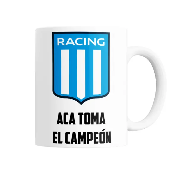 Taza de Cerámica Racing Club Aca Toma El Campeón
