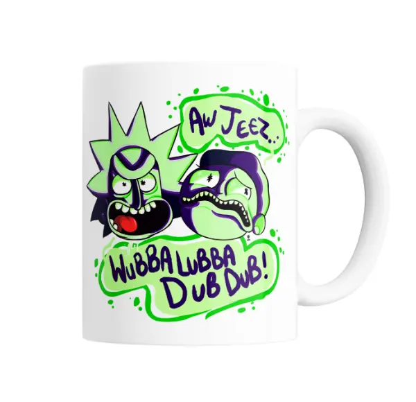 Taza de Cerámica Rick and Morty Wubba Lubba Dub Dub